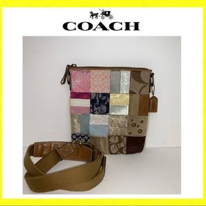 Coach Leather/Fabric Patchwork Crossbody Bag
